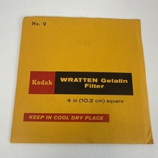 Kodak Wratten No. 9 Gelatin Filter 4x4  10.2 cm Square Sealed New Old Stock Look