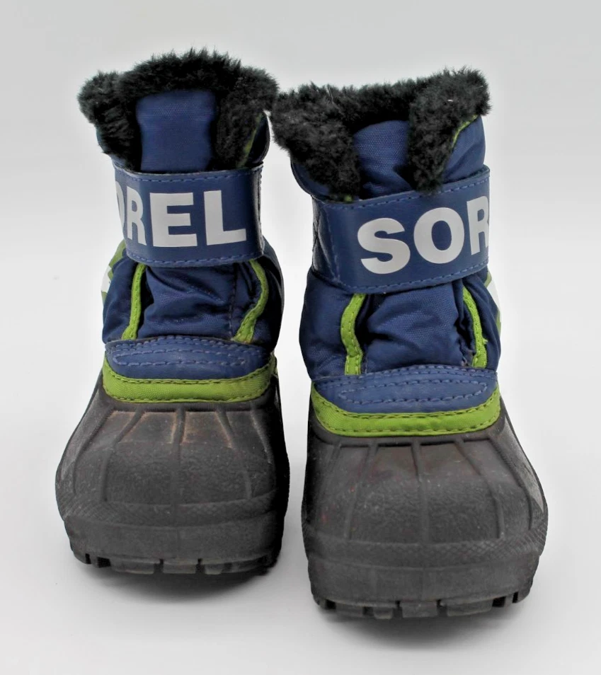 Botas de nieve SOREL Commander para niños pequeños talla US 4/EURO 21 piel sintética azul verde Foto 2 de 4