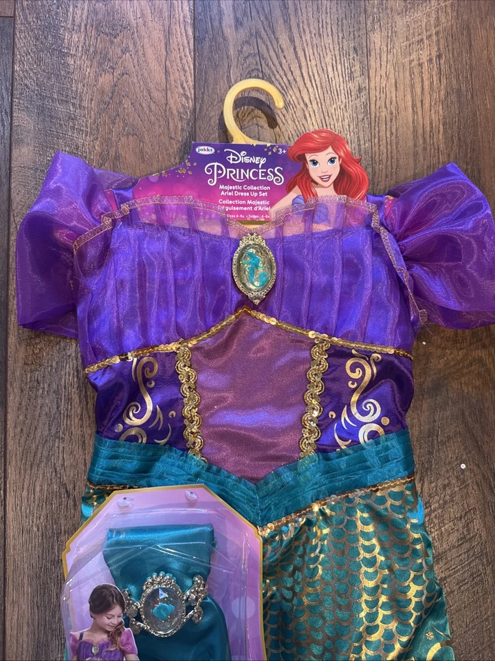 DISNEY PRINCESS ARIEL LITTLE MERMAID HALLOWEEN COSTUME DRESS UP Size 3+ - Image 4 of 4