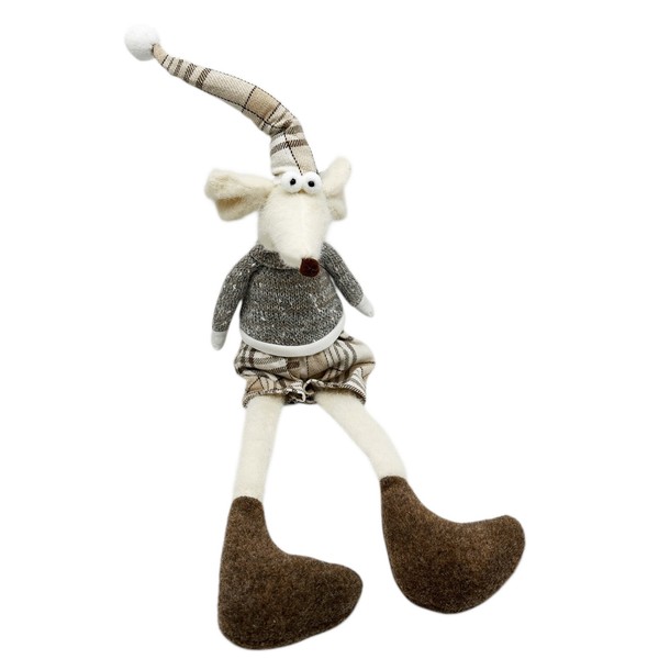 Kantenhocker Weihnachts-Maus Weiß/Braun Ca. 85 Cm Weihnachten Advent-image