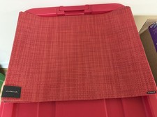 Mantel individual Chilewich Basketweave - Color: Rojo Juego de cuatro