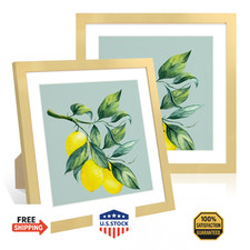 ccdcc 12x12 Wood Picture Frame Set of 2, W/ Mat for 10x10 Photo/Art Display