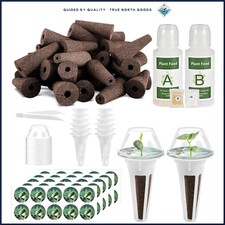 126 Piece Hydroponic Pods Kit with Grow Sponges, Baskets, Nutrients & Labels 0.32 per gallon