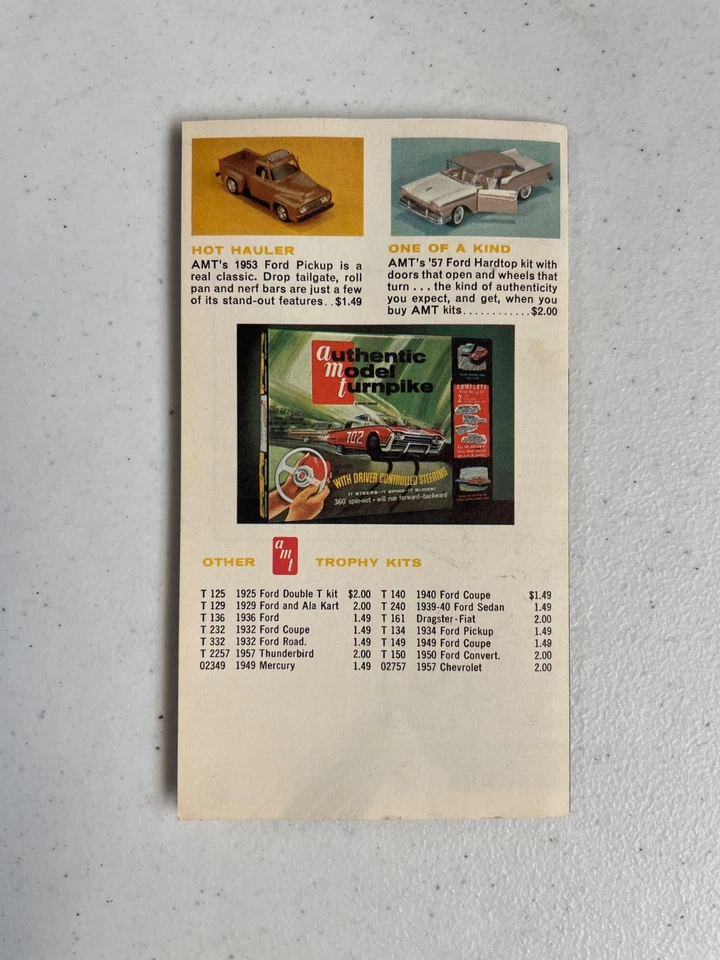 复古 20 世纪 60 年代 AMT 正品模型收费公路宣传册 — 第 3/3 张图片