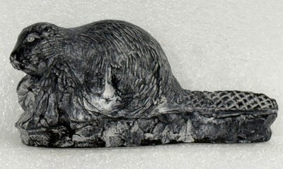 Beaver The Wolf Sculptures Inuit Style Mixed Media Soapstone Hand Made in Canada