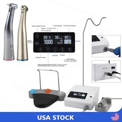Dental Electric LED Brushless Micro Motor w/Pedal/1:1/1:5 Contra angle Handpiece