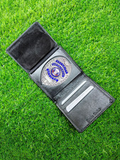 Leather Police Security Shield Badge Credit Card ID Holder Bifold Men's Wallet