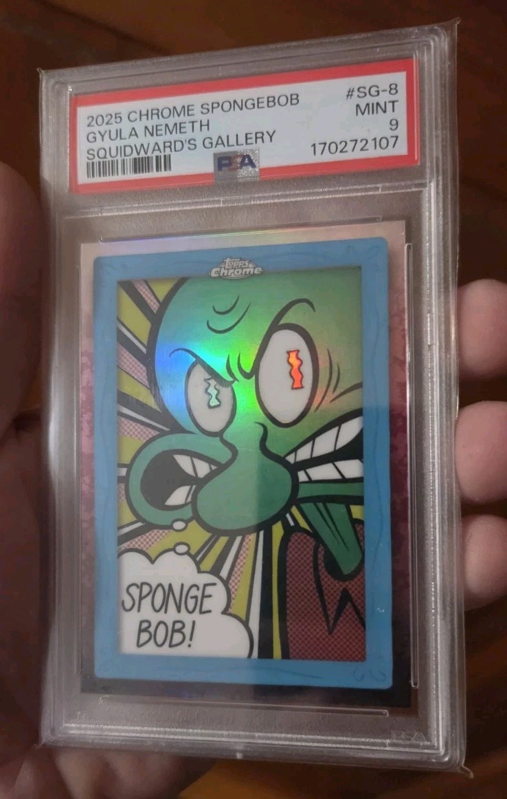 2025 Topps Chrome SpongeBob Squidward’s Gallery SG-8 Gyula Nemeth PSA 9 MINT view 4