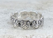 .925 STERLING SILVER DETAILED WISE OWL BAND RING size 8 style r3410