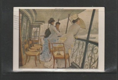 Postkarte-HMS ''Kalkutta''-''Offiziere und Damen an Bord'' Gemälde von Tissot-2 Bilder