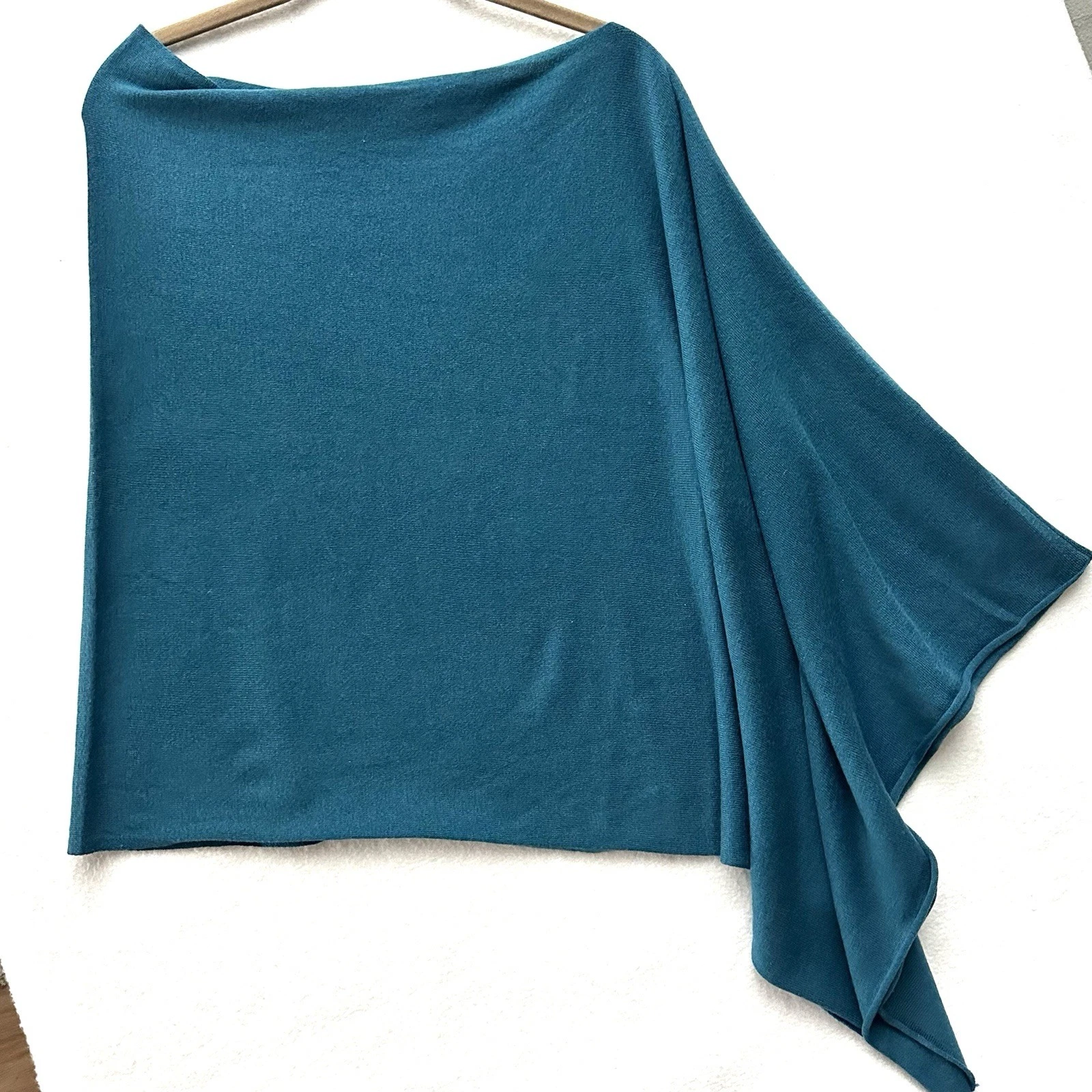 Kerisma Eden II Poncho Teal O/S Knit Topper Cozy Minimalist Boho Chic Versatile