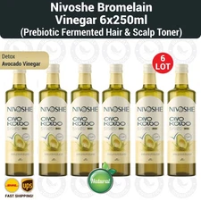 Nivoshe Bromelain Vinegar 250ml, Prebiotic Fermented Hair & Scalp Toner - 6LOT
