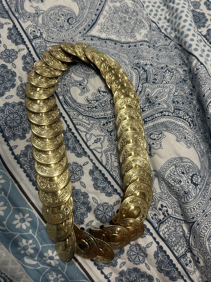 Vintage Gold tone Coin Belt Vintage Gold Toned Queen Elizabeth II Coin Chain Belt  main image 3