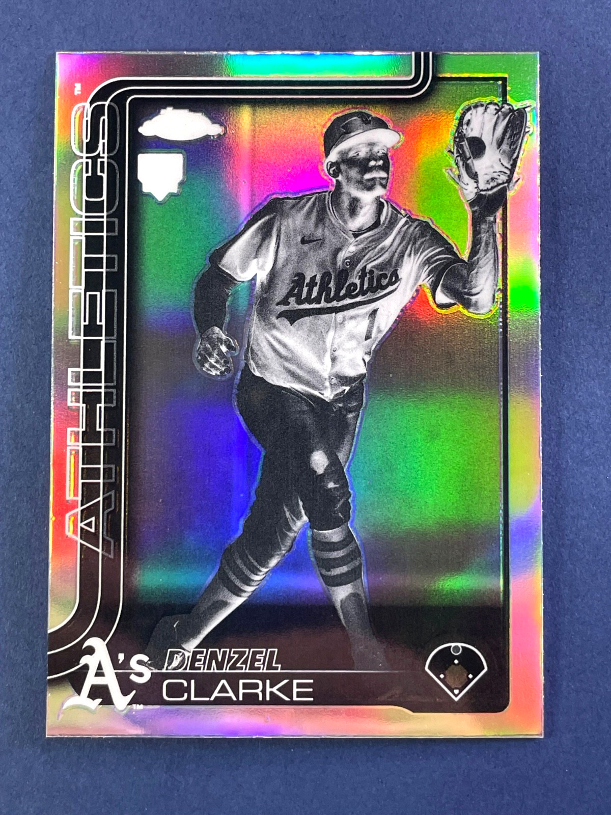 2025 Topps Chrome Update Denzel Clarke RC Negative Refractor #USC15 Athletics