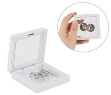 3D Floating Frame Display Jewelry Trinket Ring Pendent Toy Holder Case White 10x