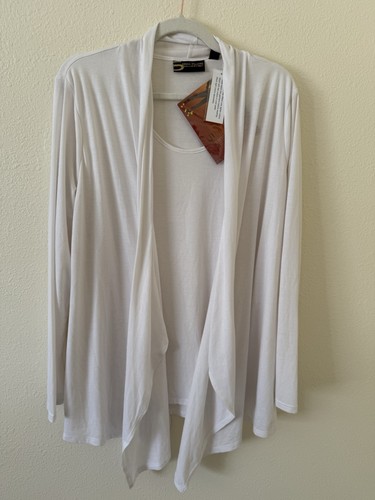 Serena Williams 2 in 1 Strick Top Kombi weiß Gr. XL Neu mit Etikett Twin Set Wasserfall vorne