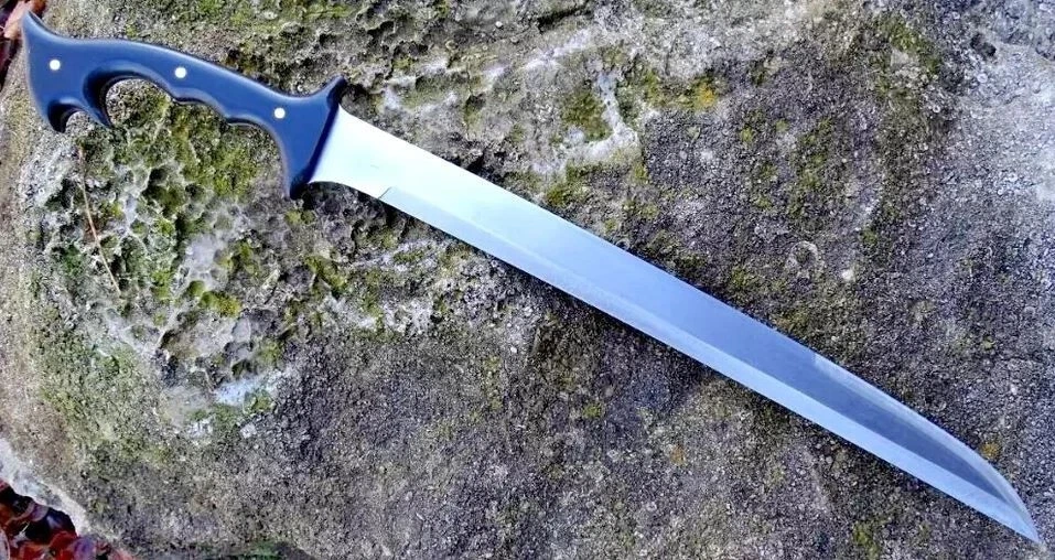 Herramienta D2 hecha a mano personalizada de 25" acero desmotadora táctica con funda de cuero/rep Foto 4 de 4