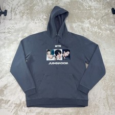 BTS Jungkook Gray Pullover K-Pop Hoodie Men  s Size Large