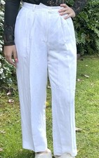 Vintage Jones New York 8 Linen Rayon Blend Pants White Lined