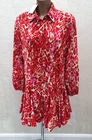 Shirt Dress Size L UK 14 Swing Tunic Pink Flare Print Party Retro & Icone