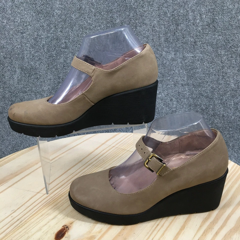 Soul Naturalizer Shoes Womens 7 M Tan Adore Wedge Mary Jane Faux Leather Buckle - Image 2 of 4