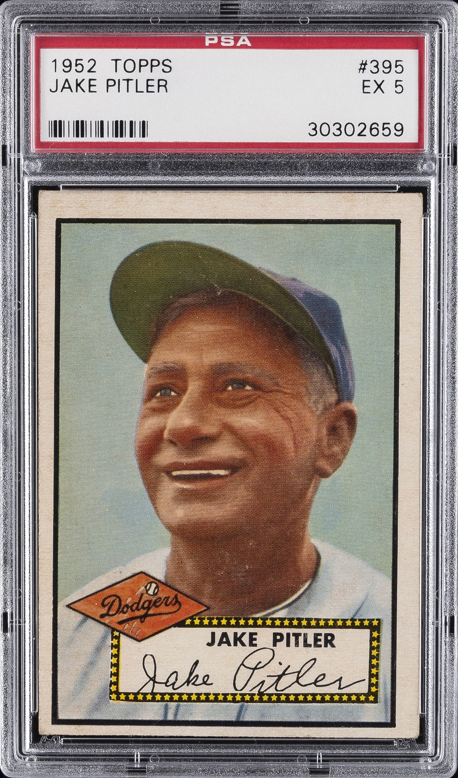 1952 TOPPS #395 JAKE PITLER PSA 5