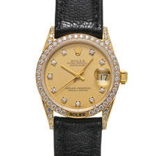 ROLEX Datejust Bezel and Lug Diamonds 68158G R series (around 1988) Champagn...