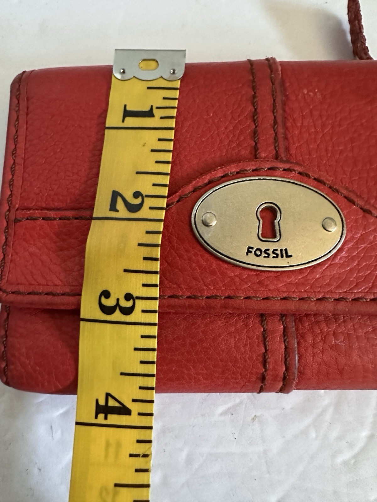 Fossil Marlow Red Multifunction Fourfold Pebbled … - image 8