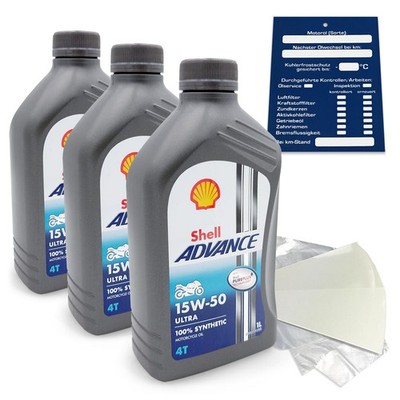 3 Liter original Shell Advance 4T Ultra 15W50 Motoröl Motorrad 600041556