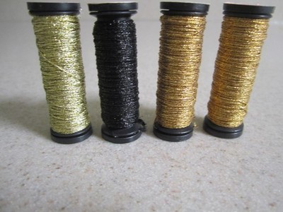 Lot of 4 Kreinik Metallics #8 Fine Braid Thread 10 Meters