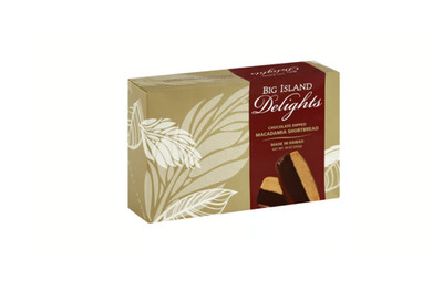 Big Island Delights Chocolate Dipped Macadamia Shortbread 10oz Box x1