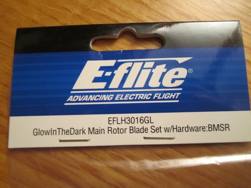 E-FLITE GLOW IN THE DARK MAIN ROTOR BLADE SET W/HARDWARE: BMSR EFLH3016GL - Picture 2 of 2