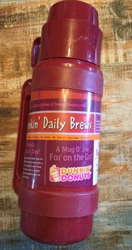 vintage dunkin donuts plastic thermos  “Dunkin daily brew”