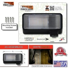 BLACK, 12V Dual Amber/White LED Flood Porch Light for RV's and Off Grid Housing