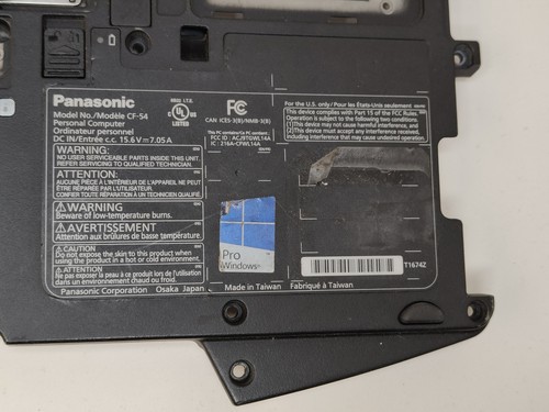 Original CF-54 Bottom Case Cover Replacement For TOUGHBOOK 216A-CFWW13B Notebook - Afbeelding 2 van 10