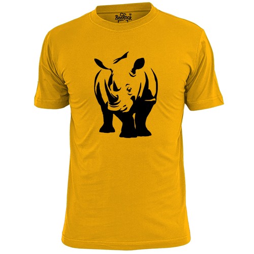 Mens Rhinoceros Stencil T Shirt Rhino Wildlife - 第 1/3 張圖片