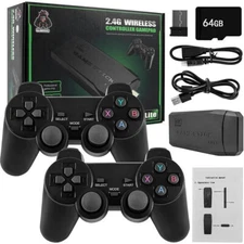 4K HDMI TV Game Stick Built-in 64GB 20000+ Video Games Console Wireless Gamepad
