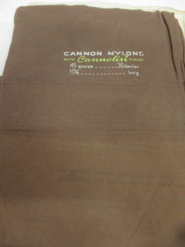 1PR VINTAGE CANNON SEAMED SHEER FULL FASHION NYLON STOCKINGS SZ 10 1/2 LONG BEI