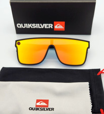Quiksilver SciFi Shield Sunglasses Black Frame Flash Orange Mirror Lens NIB
