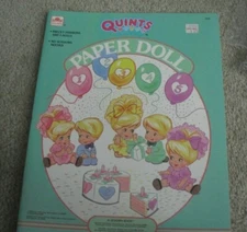 Vintage 1990 Golden Book Paper Dolls Book Quints Babies 1506