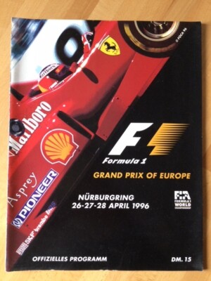 F1 Rennprogramm Nürburgring FIA Formula 1 Grand Prix of Europe 1996 Schumacher