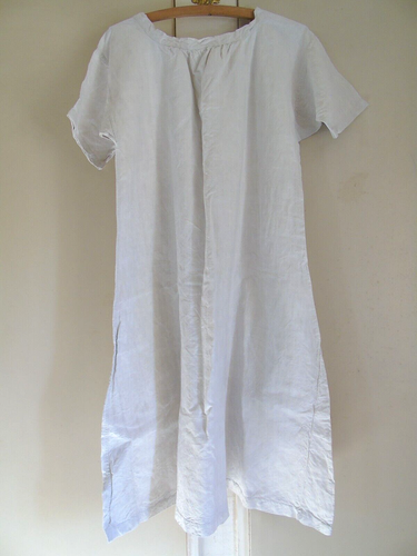 French women antique nightgown linen ecru - Picture 2 of 7