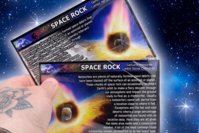*DOPPELPACK* Space Rock auf einer Karte! Eisen & Stein Meteoriten auf Farbpostkarten