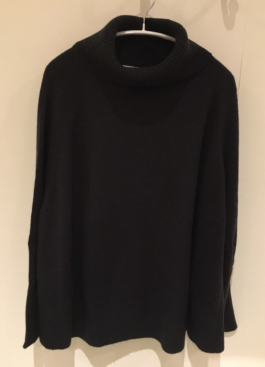 HUSH Poncho Style Polo Neck Jumper With Cashmere Size S/M UK