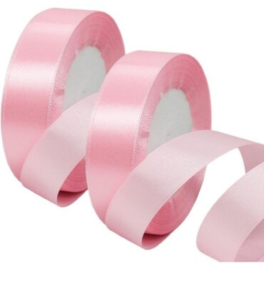 2 Stück Rosa Satinband 20 mm 22 m Unifarben Stoff Rosa Band Basteln