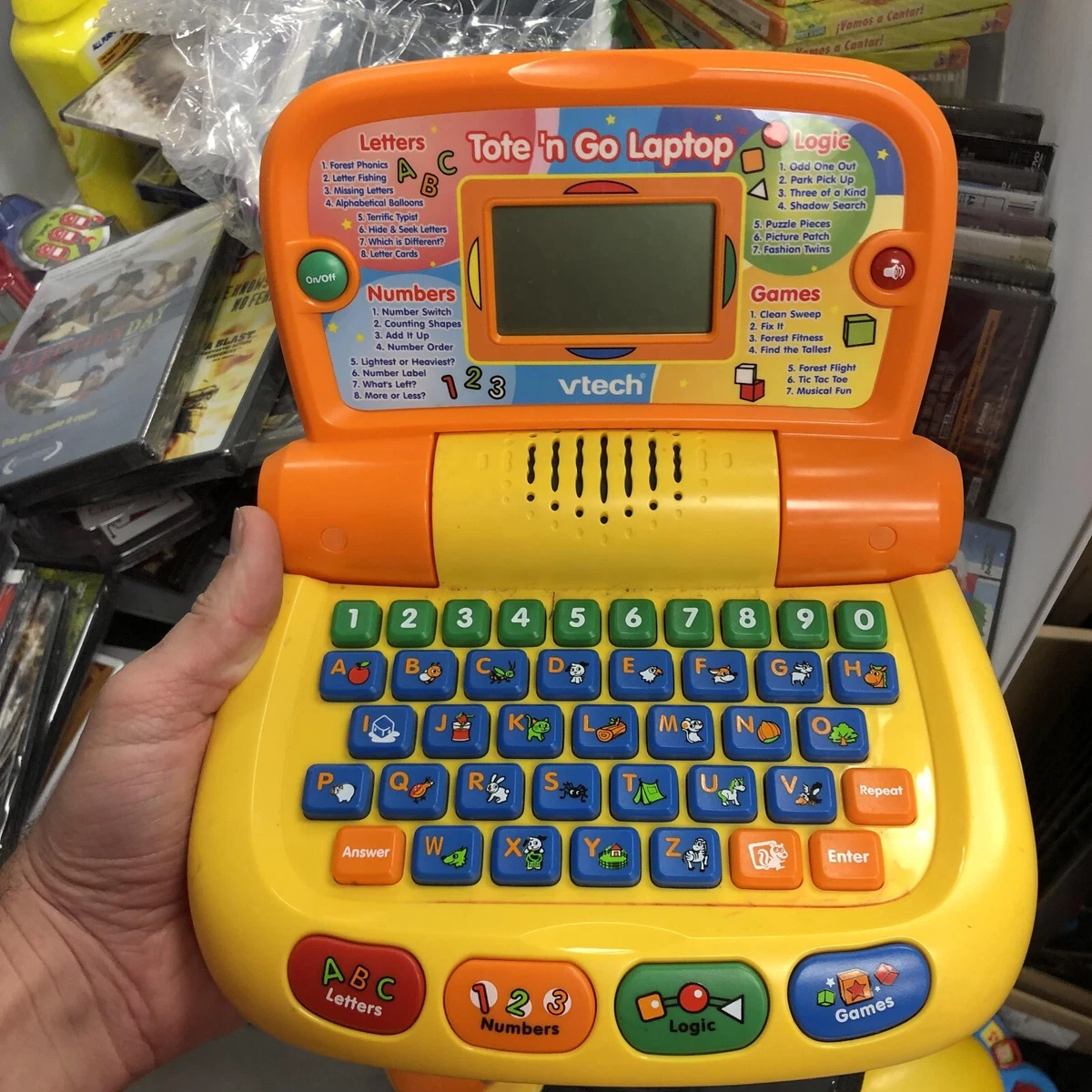 Toys  Vtech Tote And Go Laptop Orange Ages 3 Batteries Included