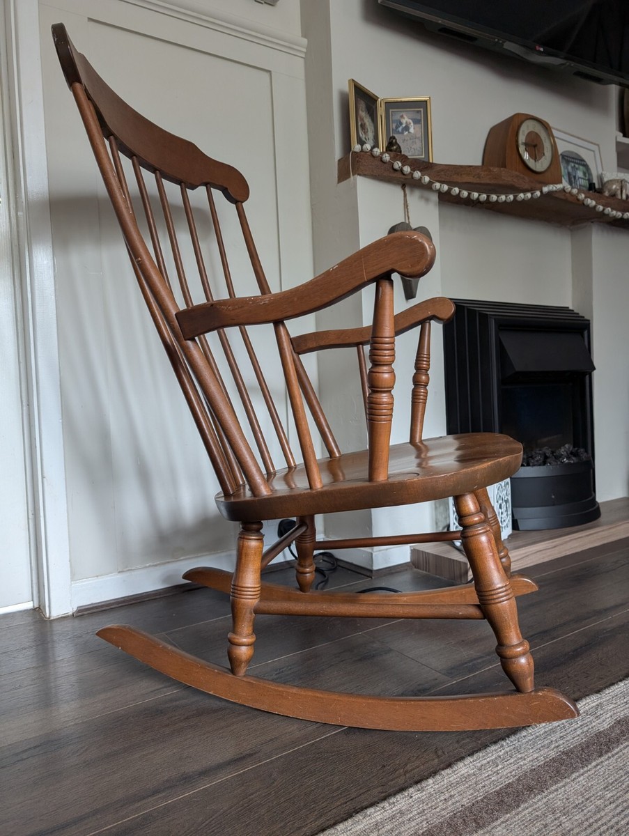Vintage Wooden Rocking Chair, Colonial Chairs, S Bent Bros