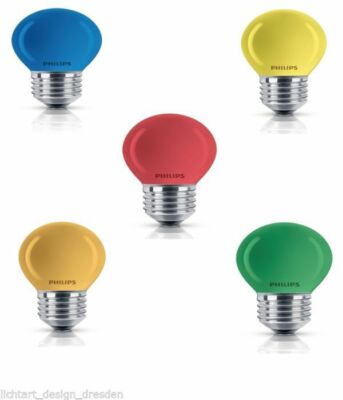 PHILIPS GLÜHLAMPE TROPFEN 15W ROT GRÜN BLAU ROT ORANGE E27 FÜR INNEN+AUSSEN TOP