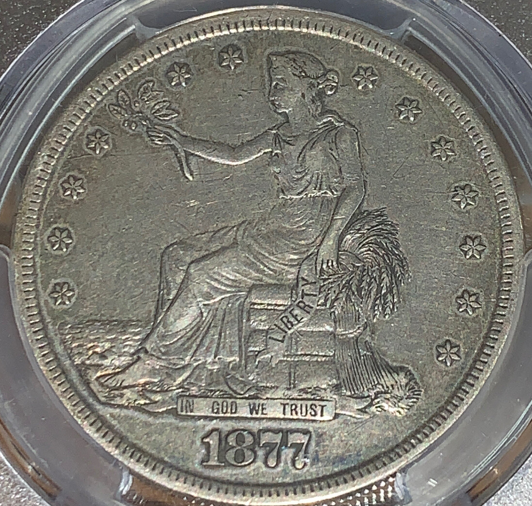 1877S Trade Dollar PCGS Genuine CleanedXF Detail AH537