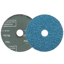 Zirconia Resin Fiber Grinding and Sanding Discs 5  x 7/8  24 Grit 25 Pack